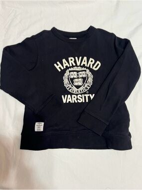 CHOCOLATE Black Harvard Varsity Sweatshirt with White Crest